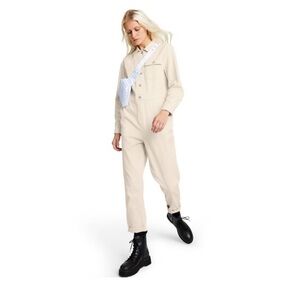 Sandy Liang Off WhiteDenim Overalls NWT size 2